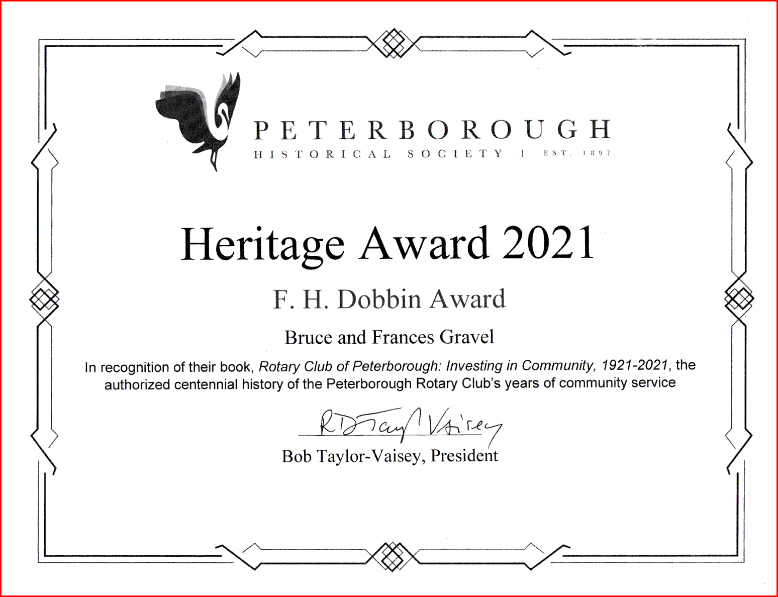 F.H. Dobbin Heritage Award